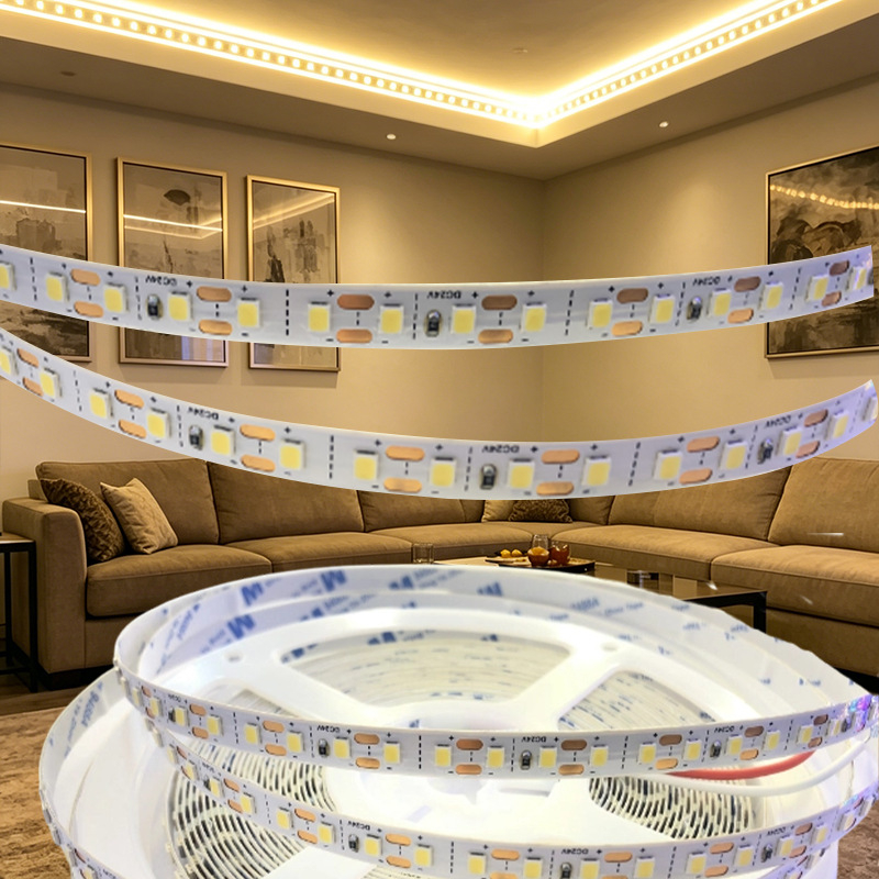 24V LED traka, samoljepljiva, za dnevni boravak na stropu, može se rezati na željenu duljinu, 2835 SMD LED linearna svjetlost