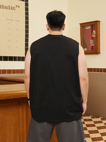 Muški bez rukava top s printom slušalica, velika veličina, ljeto, opušten stil, 100% pamuk
