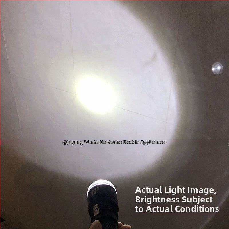 Jiage YD-801 lítium-iónové nabíjateľné čierne LED svietidlo pre vonkajšie osvetlenie, ultra jasné núdzové svetlo s dlhým dosahom