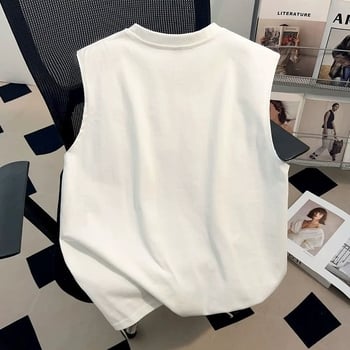 Sorona američkog stila s printom šteneta, unisex bezrukavni T-shirt vest, osvježavajući ljetni top