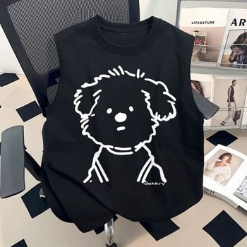Sorona američkog stila s printom šteneta, unisex bezrukavni T-shirt vest, osvježavajući ljetni top