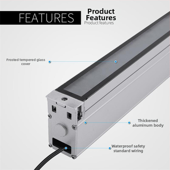Vonkajšie lineárne LED stojace svietidlo do parkov a námestia, zabudované vodotesné pásové svetlo