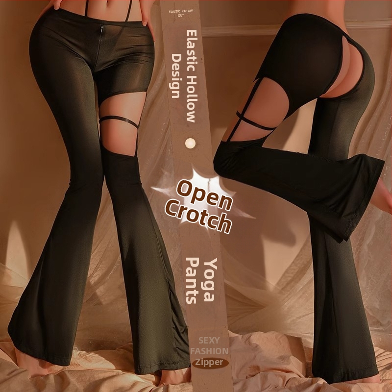 Sexy spodná bielizeň Ge Meng s nohavicami na jogu a súprava na spanie s otvoreným rozkrokom inšpirovaná uniformou