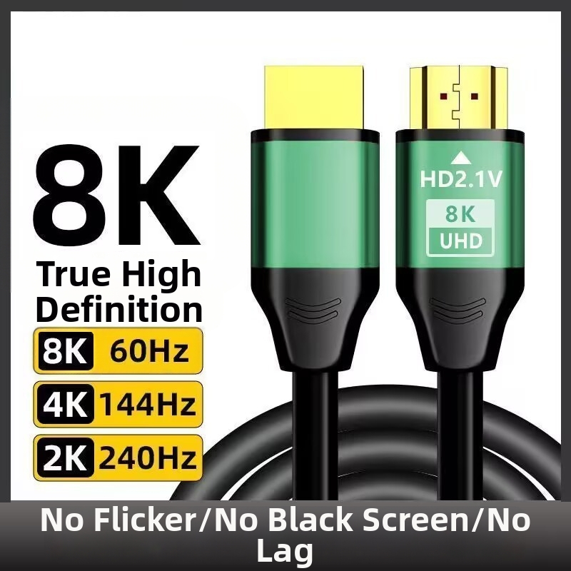 Καλώδιο HDMI 2.1 για βίντεο 8K/4K, μήκος 10 μ., χρυσωμένο χαλκός, για υπολογιστή, προβολέα, τηλεόραση, οθόνη και set‑top box