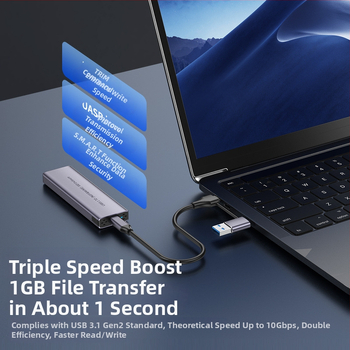 Εξωτερικό περίβλημα SSD M.2 NVMe/SATA, USB 3.1 Gen 2, αλουμίνιο, 2TB