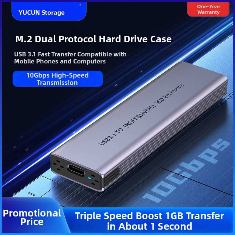 Εξωτερικό περίβλημα SSD M.2 NVMe/SATA, USB 3.1 Gen 2, αλουμίνιο, 2TB