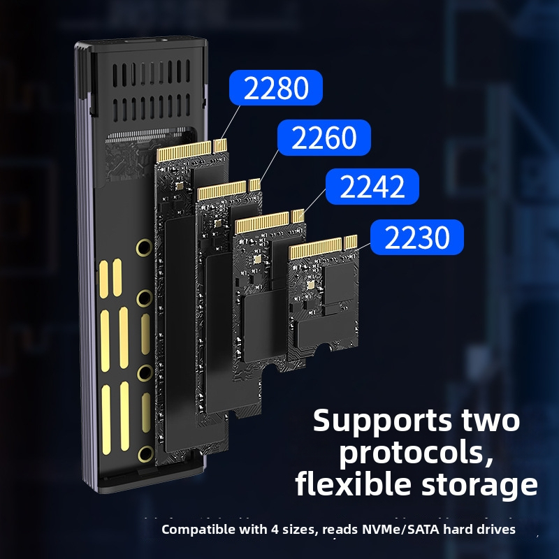 Εξωτερικό περίβλημα SSD M.2 NVMe/SATA, USB 3.1 Gen 2, αλουμίνιο, 2TB