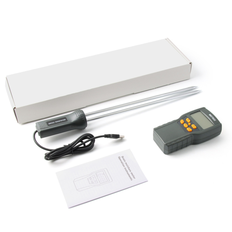 MD7822 Detectare umiditate cereale cu afișaj digital, tester de umiditate portabil cu sondă