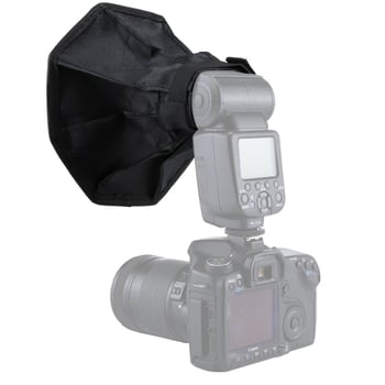 20 cm-es nyolcszögletű softbox külső vakukhoz, összecsukható, kétszintű diffúzor