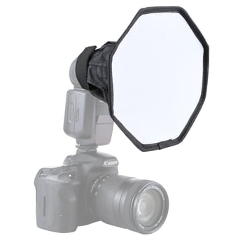 20 cm-es nyolcszögletű softbox külső vakukhoz, összecsukható, kétszintű diffúzor