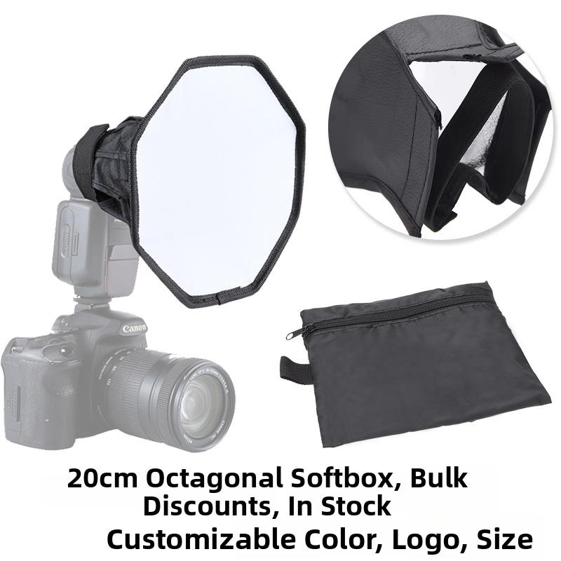 20 cm osemuholníkový softbox pre externý blesk, skladací dvojvrstvový difúzor