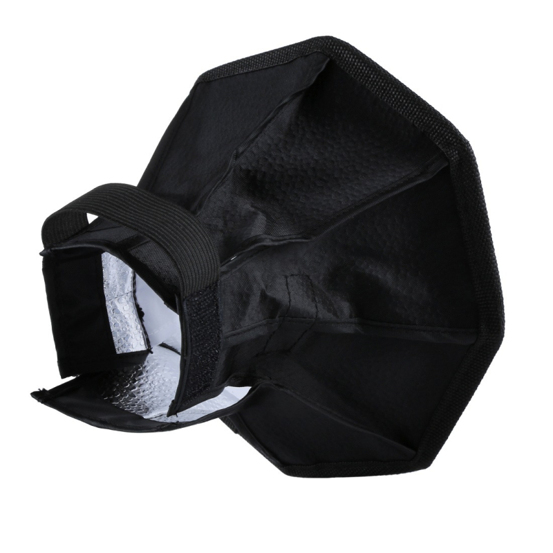 20 cm-es nyolcszögletű softbox külső vakukhoz, összecsukható, kétszintű diffúzor