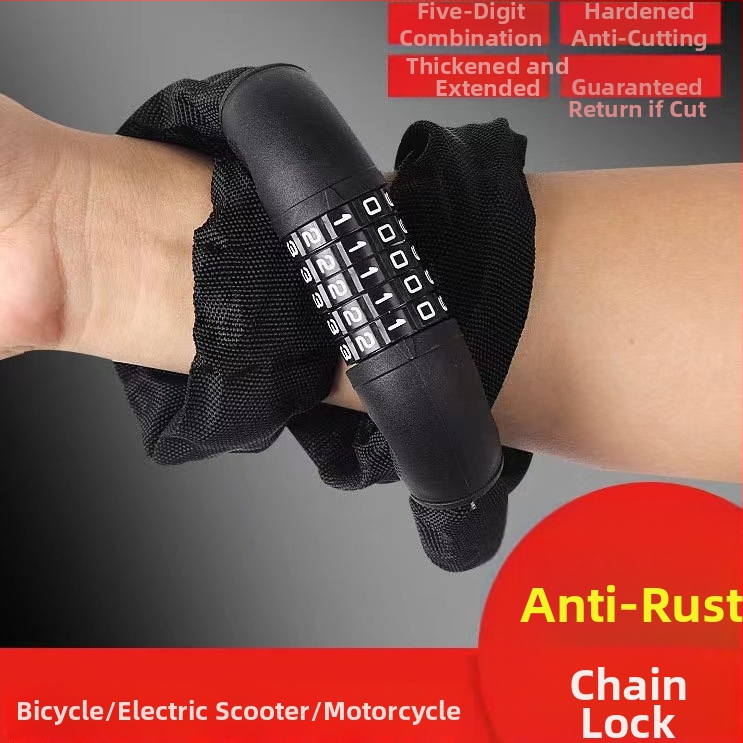 Kombinačný reťazový zámok na bicykel – moderný, minimalistický, prenosný, pre horské a elektrické bicykle