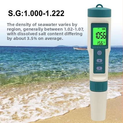 Pero na testovanie kvality vody 8 v 1: test pH a bohatosti vodíka, merač slanosti morskej vody, tester pH pitnej vody