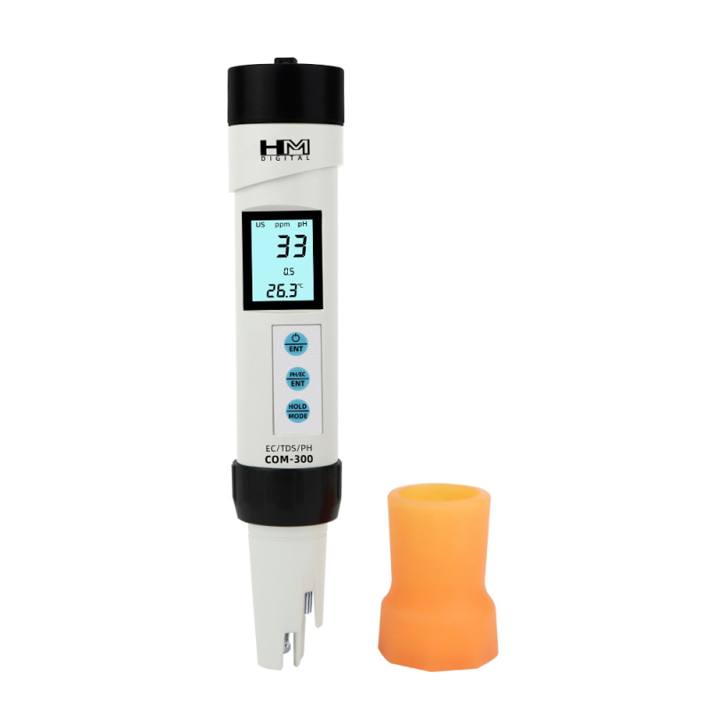 HM COM-300 μετρητής ποιότητας νερού 4 σε 1: pH, TDS, EC και θερμοκρασία, φορητός μετρητής pH και αναλυτής ποιότητας νερού