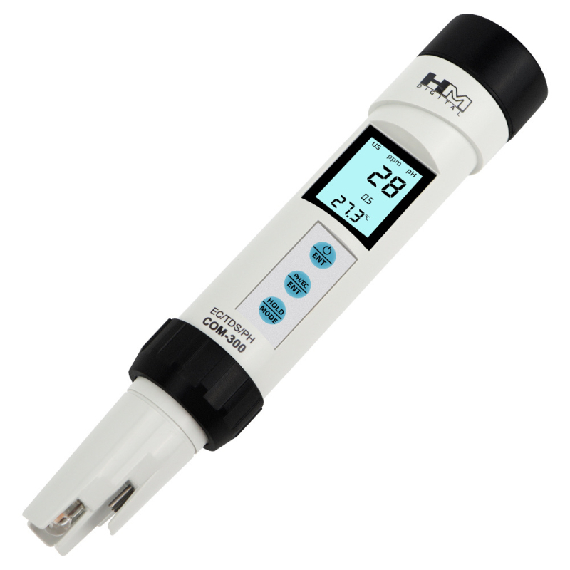 HM COM-300 μετρητής ποιότητας νερού 4 σε 1: pH, TDS, EC και θερμοκρασία, φορητός μετρητής pH και αναλυτής ποιότητας νερού