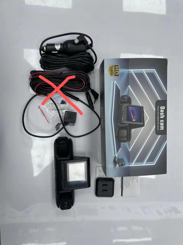 Automobilski DVR s tri kamere: prednja, unutarnja i stražnja, 1080p, 2,0-inčni zaslon, Wi‑Fi, petlja snimanja
