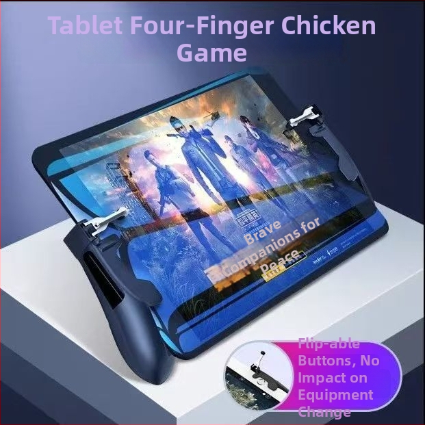 Herný ovládač H11 Tablet so šiestimi prstami, fyzickými kovovými tlačidlami a integrovaným úchopom pre PUBG