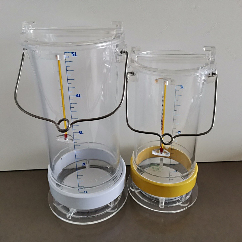 Probetor de apă din acril cu contragreutate din oțel inoxidabil și mâner, recipient de prelevare pentru ape adânci, 1–5 L