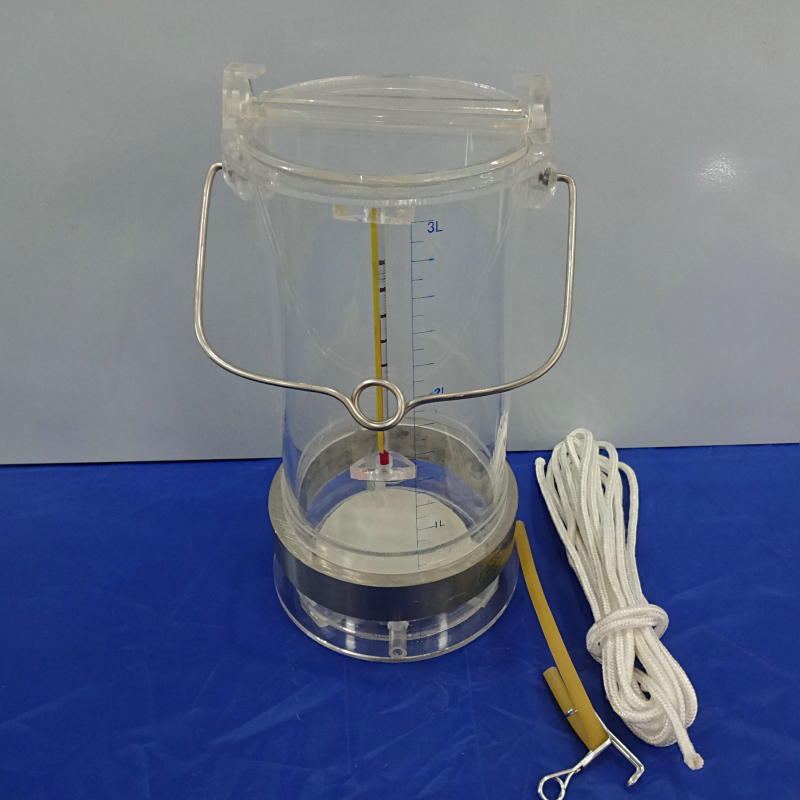 Probetor de apă din acril cu contragreutate din oțel inoxidabil și mâner, recipient de prelevare pentru ape adânci, 1–5 L