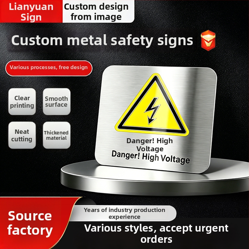 Etichetă metalică groasă pentru marcare cu laser — plăci personalizate, plăci cu numere și semnalizări de siguranță electrică din oțel inoxidabil