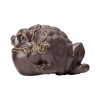 Pixiu drăguț, ornament pentru ceai din lut mov, calitate înaltă, accesorii pentru masă de ceai creative