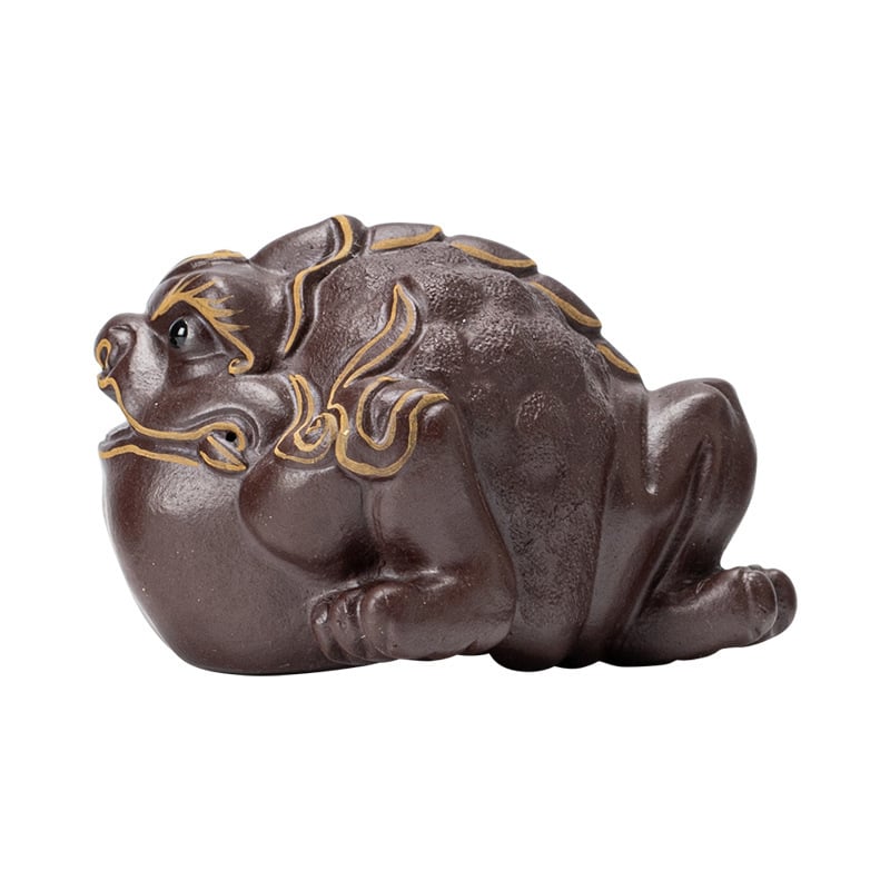 Pixiu drăguț, ornament pentru ceai din lut mov, calitate înaltă, accesorii pentru masă de ceai creative