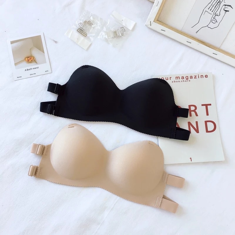 Γυναικείο στράπλες σουτιέν και crop top με όμορφο σχέδιο στην πλάτη, αόρατο σουτιέν για νυφικό