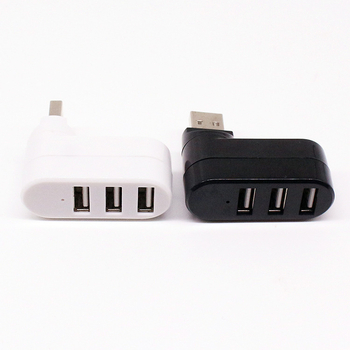 Περιστρεφόμενος μίνι USB 2.0 hub με 3 θύρες για φορητό υπολογιστή