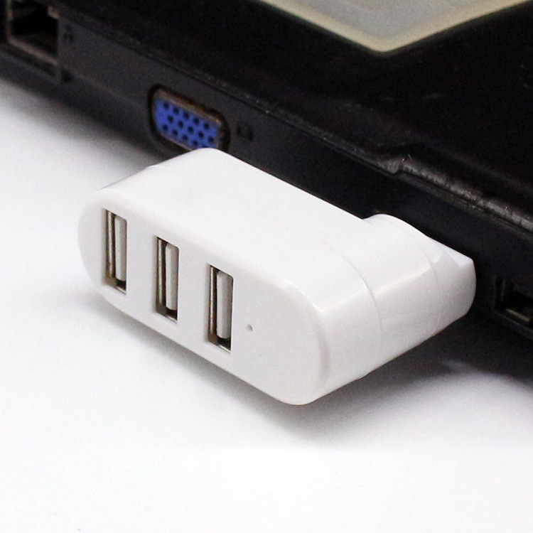 Περιστρεφόμενος μίνι USB 2.0 hub με 3 θύρες για φορητό υπολογιστή