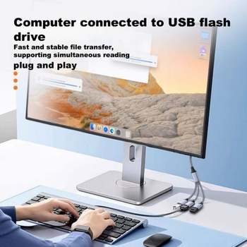 Type-C USB hub με 3 θύρες USB 2.0 για κινητά τηλέφωνα και υπολογιστές