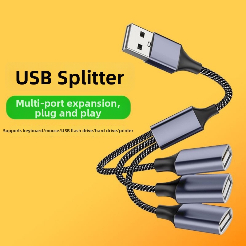 USB Hub typu C, 3-portový USB 2.0 multiportový extender pre smartfóny a počítače