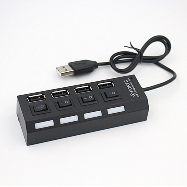 4-πορτ USB 2.0 hub με ανεξάρτητους διακόπτες