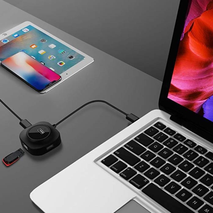 USB 2.0 hub με 4 θύρες, εξωτερική τροφοδοσία, καλώδιο 15 cm