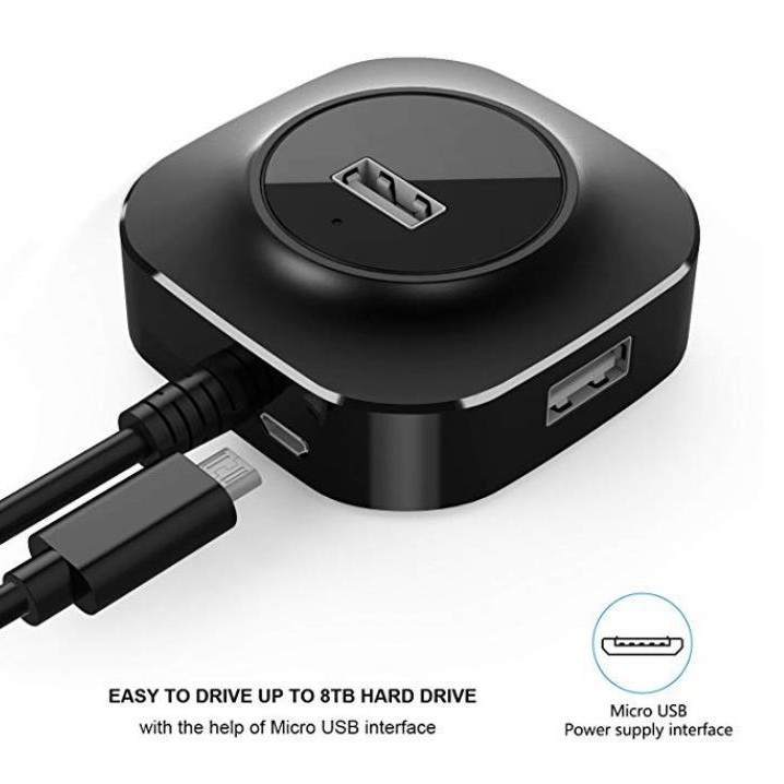 USB 2.0 hub με 4 θύρες, εξωτερική τροφοδοσία, καλώδιο 15 cm