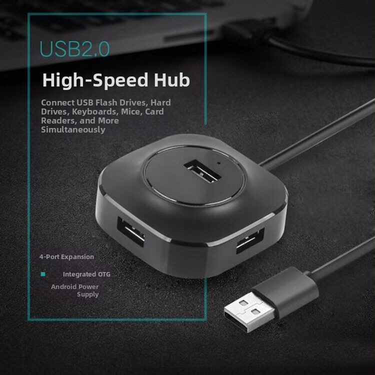 4-portový USB 2.0 rozbočovač s externým napájaním, 15 cm kábel