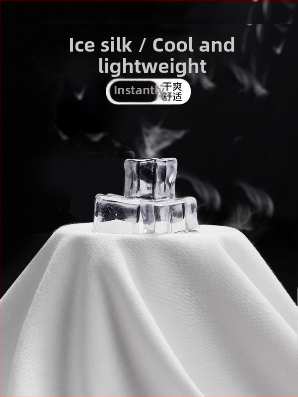 Pánske tielko bez rukávov Ice Silk – letné tenké tričko, biele, voľný strih, fitness top pre väčšie veľkosti