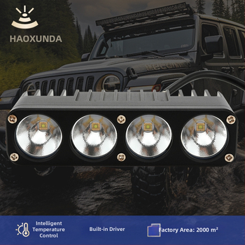 LED svetlomet so štyrmi bodovými svetlami, 100 W, vysoký jas, integrované diaľkové a stretávacie svetlá