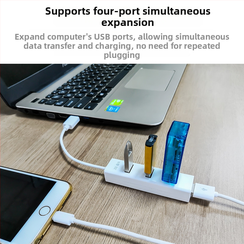 Rozbočovač USB 2.0 so 4 portami, viacrozhranný USB extender, rozbočovač 1 na 4