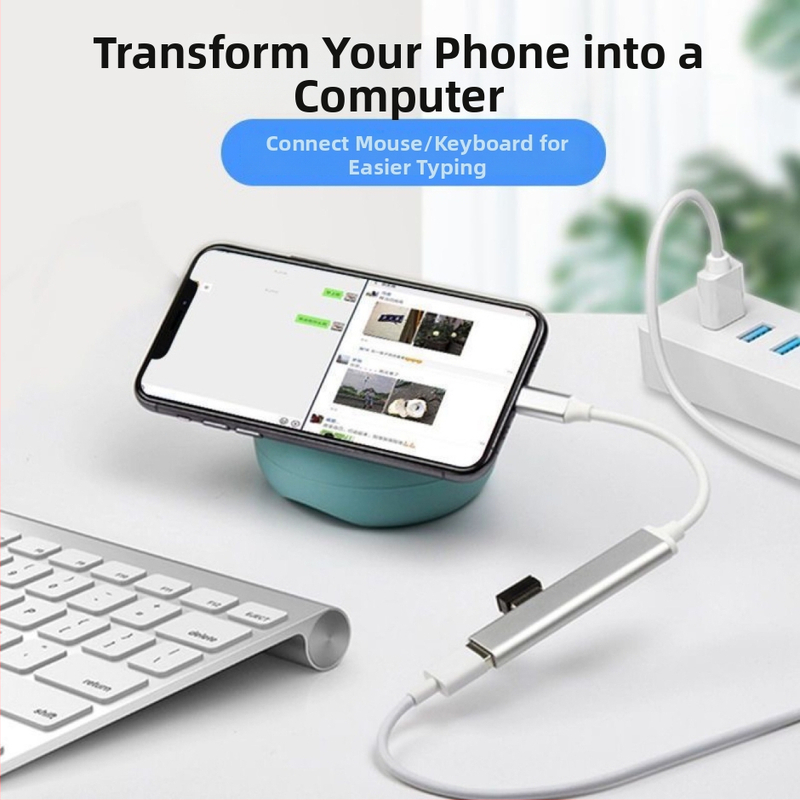 Dokovacia stanica USB-C so štyrmi portami USB hub a OTG pre PC a iPad