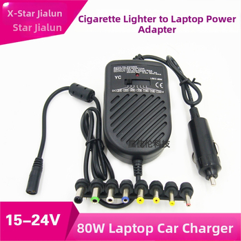 80W napájací adaptér pre notebook s výstupom 15 – 24 V, nabíjačka do auta, spínaný zdroj
