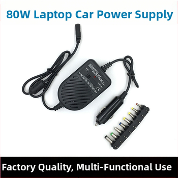 80W napájací adaptér pre notebook s výstupom 15 – 24 V, nabíjačka do auta, spínaný zdroj