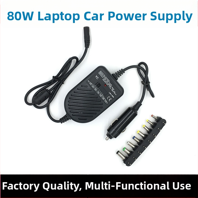 80W napájací adaptér pre notebook s výstupom 15 – 24 V, nabíjačka do auta, spínaný zdroj