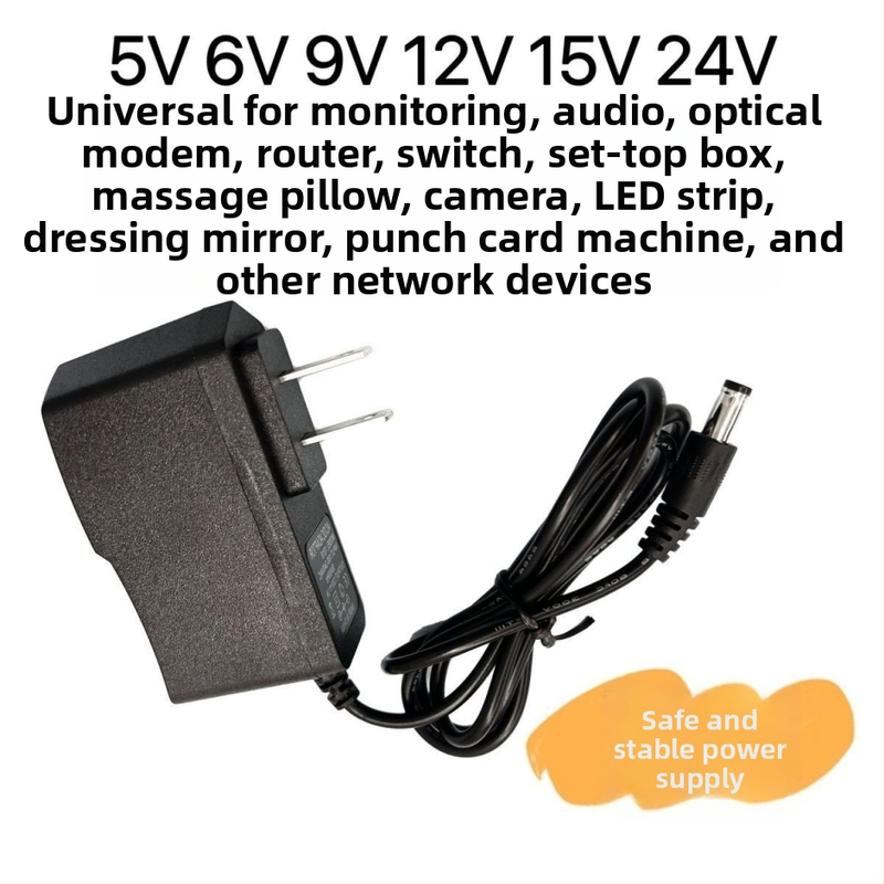 Viacvýstupný jednosmerný napájací adaptér 5V/6V/9V/12V/15V/24V pre routery, modemy, dochádzkové hodiny, reproduktory, digitálne klávesnice a monitorovacie systémy