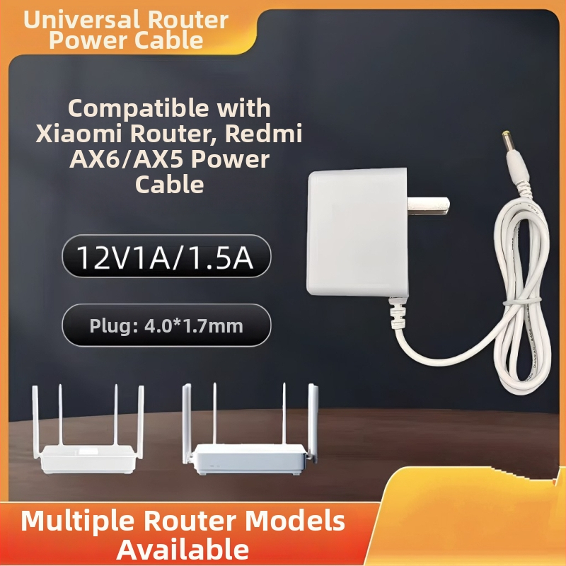 Napájací zdroj pre router Xiaomi Redmi AX6/AX5 12V 1,5A, kábel 1 m, biely