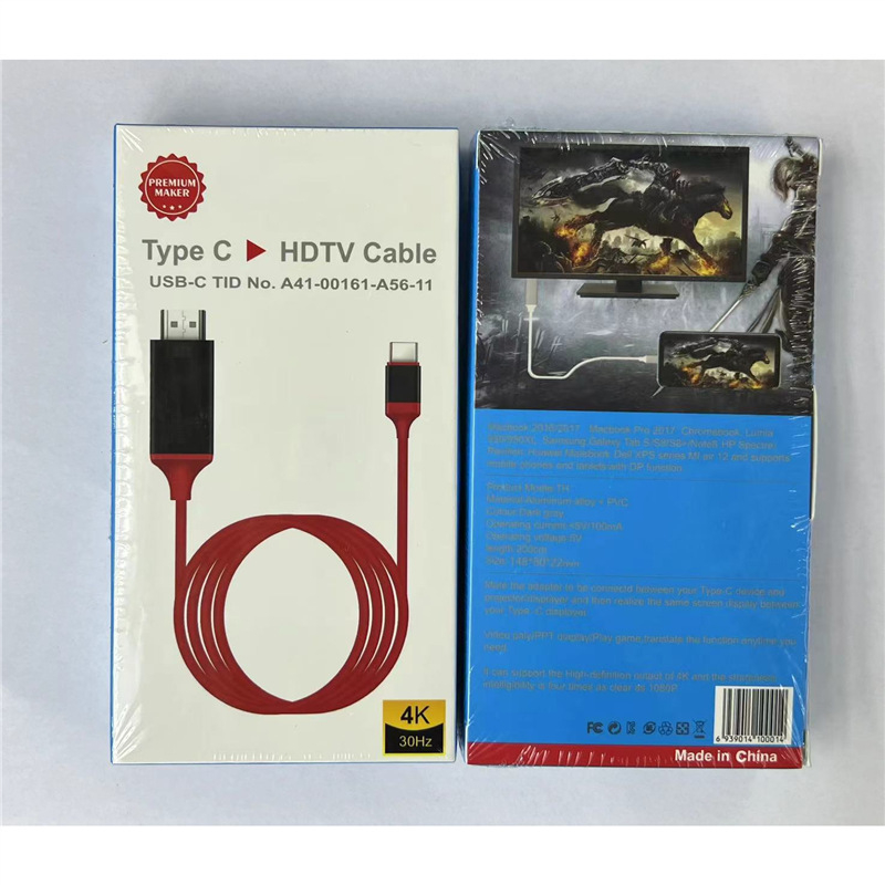 Καλώδιο Type-C προς HDMI, 4K, για φορητούς υπολογιστές, κινητά και ταμπλέτες, προβολή οθόνης