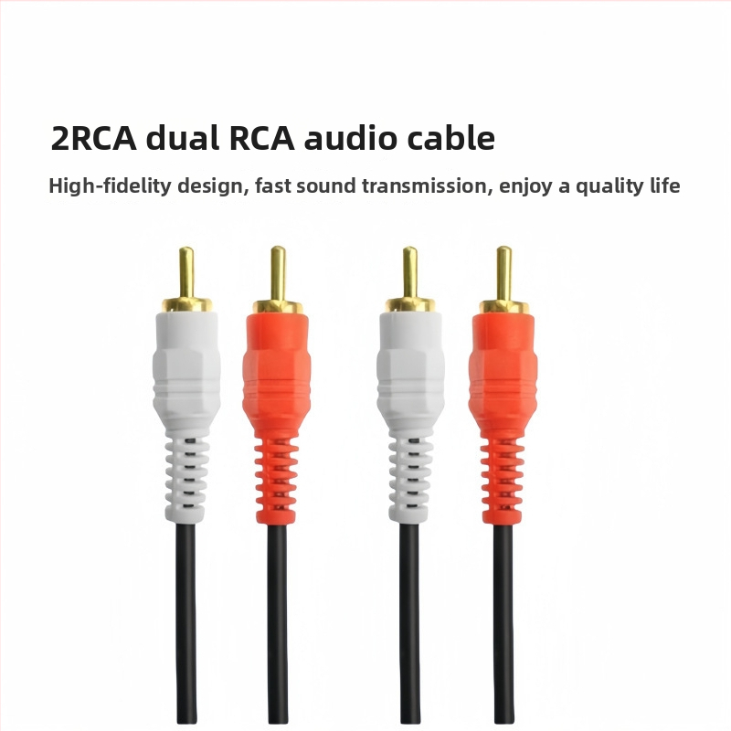 Dvojpárový audio kábel RCA pre zosilňovač, stereo AV kábel, 1,5 m, červený a biely konektor