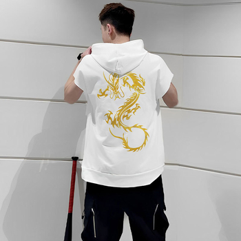 Ανδρικό καλοκαιρινό χωρίς μανίκια T-shirt με εκτύπωση κινεζικού δράκοντα — Έτος του Δράκοντα, μόδα