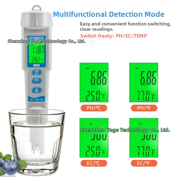 3-v-1 tester kvality vody s pH/EC a TDS-986, prenosný detektor v tvare pera