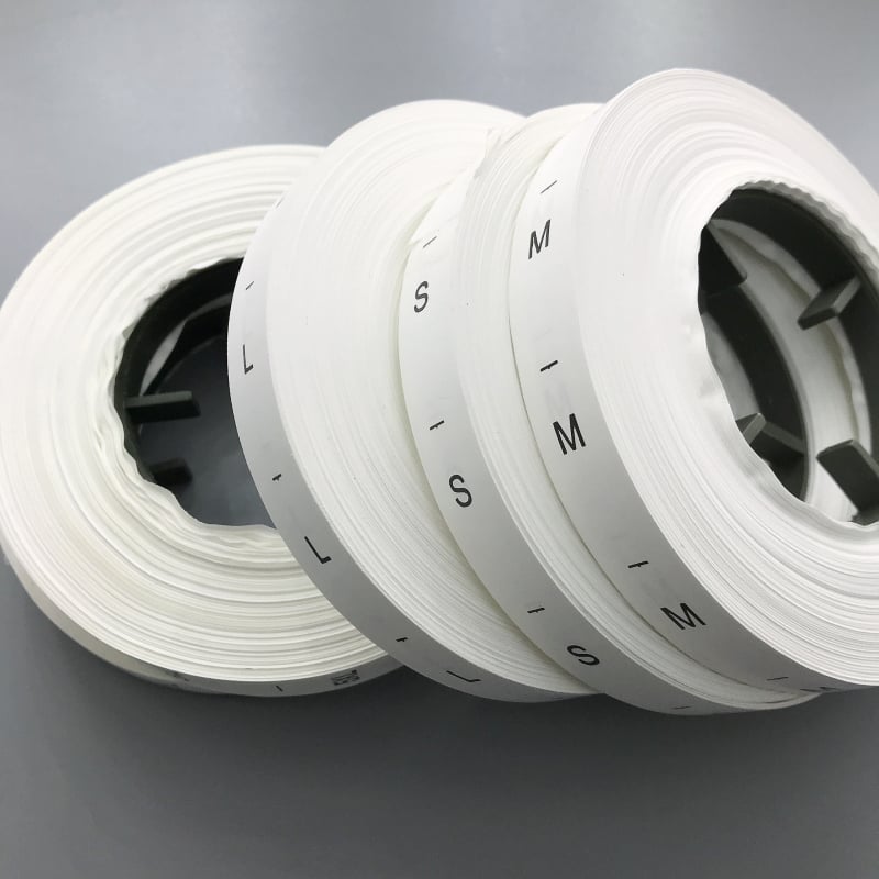 Etichetă de spălare pentru îmbrăcăminte, bandă, gamă de mărimi XXS–8XL